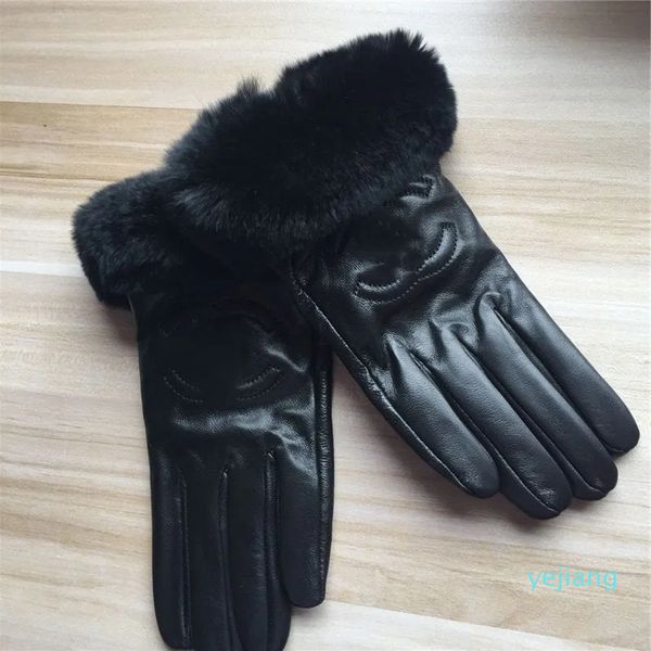 Guantes clásicos 100% de piel de oveja para mujer, guantes de cuero de diseñador para pantalla táctil, guantes sin dedos suaves y cálidos