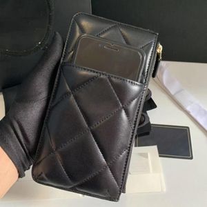 Cartera corta clásica con rombos para mujer, cartera larga de caviar, monedero informal a la moda 25320k