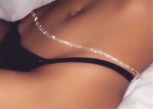 Dames Crystal Diamond Sexy Belly Hip Low Taille Chain Girl Rhinestones Body Jewelry Female Summer Beach Velychains For Women8893779