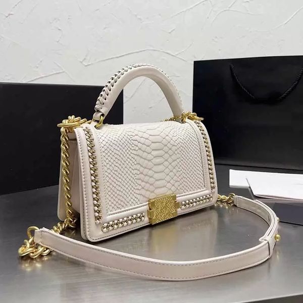 Bolsos cruzados de diseñador para mujer Bolsos clásicos de cuero genuino para mujer Cadenas Bolso de hombro con patrón de serpiente 18K Bolso de hardware original