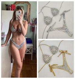 Trajes de baño de diamantes para mujer Trajes de bikini de 5 colores Traje de baño sexy con diamantes de imitación de encaje Traje de baño dividido Traje de baño de boutique para mujer 0606215873