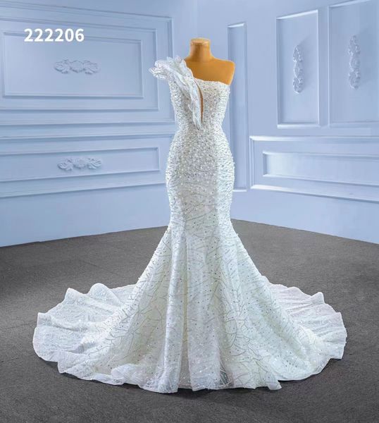 Nuevo vestido de novia para mujer elegante pétalo sin mangas lentejuelas con cuentas SM222206
