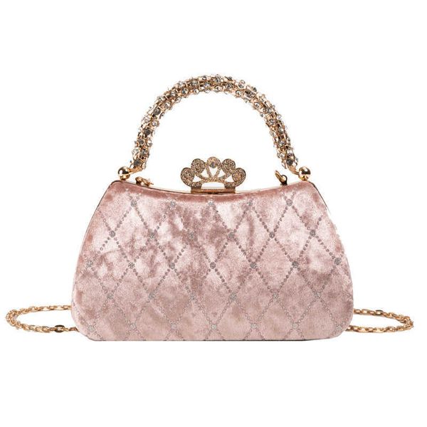 Sac de soirée pour femmes sac à main Lingge Sequin avec diamant incrusté petite couronne à la mode et polyvalence de sacs à bandoulière épaule à la mode