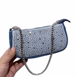 Bolsas de noche de damas para mujeres bolsos de diseñador de lujo 2024 Nuevo en mezquino mosaico brillante imitati diamd cadena hombro l3nh#