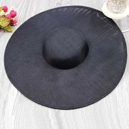 Dames fascinateurs chapellerie chapeau Base fête mariage Sinamay blanc à large bord Fedora Derby casque cheveux accessoires 240130