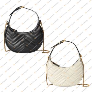 Dames mode casual ontwerp luxe halve maan vorm mini ketting tas tas crossbody schoudertassen handtas messenger bagss hoog kwaliteit top 5a cowhide 699514 zak