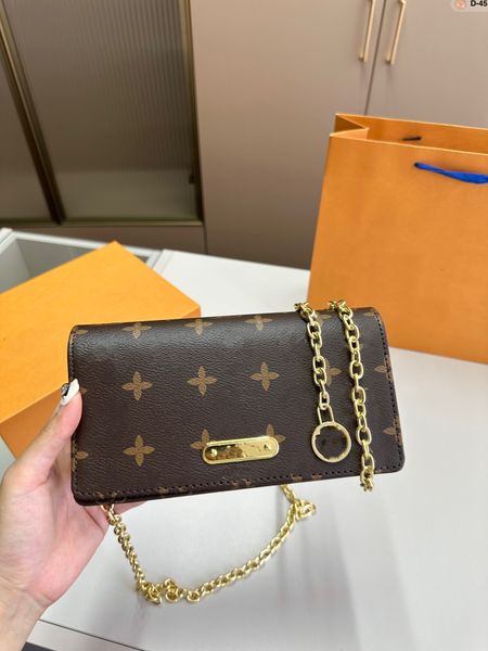 Cartera de lujo con diseño informal a la moda para mujer, bolso de lirio con cadena, bolso de hombro, bolso cruzado, monedero, calidad superior de espejo 523816