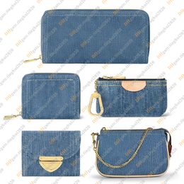 Señoras Moda Casual Diseñador Lujo Denim Victorine Zippy Cartera Clave Bolsa Monedero Titular de la tarjeta de crédito Calidad superior del espejo M82958 M82957 M82961 M82959 M82960