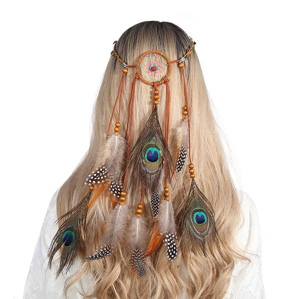 Dames plumes bandes de cheveux Hippy fille Boho gitane bandeau casque plume bijoux natif festif bandeau cheveux accessoires