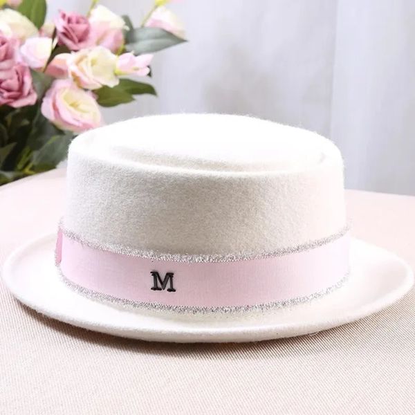 Dames fedora mode mode 100% pur australie chapeau laine avec tarte de porc femme de fête de mariage chapeaux de feutre formel 240401