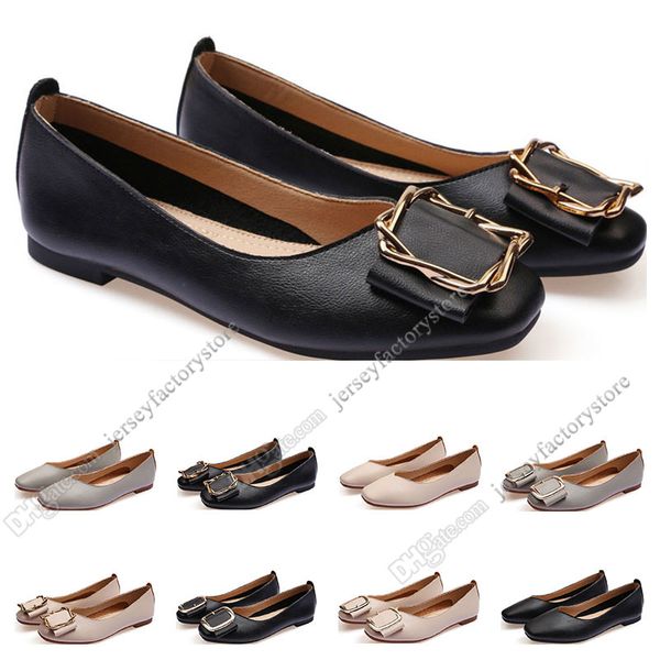 Dames chaussures plates lager taille 33-43 femmes fille cuir nu noir gris nouvel arrivel travail robe de soirée de mariage chaussures quarante et un