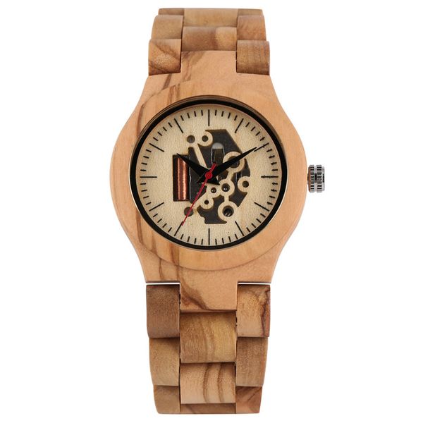 Dames pleine en bracelet de montre montre-bracelet montre à Quartz érable naturel femmes montres décontractées fermoir pliant bois horloge cadeau