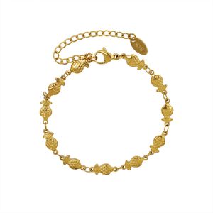 Dames gouden armband roestvrij staal verguld 18k goud creatieve schattige kleine vis armband mode-sieraden cadeau