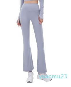 Pantalon taille haute pour femme, coupe cintrée, ventre cloche, montre les jambes longues, filet de Fitness, rouge, mode