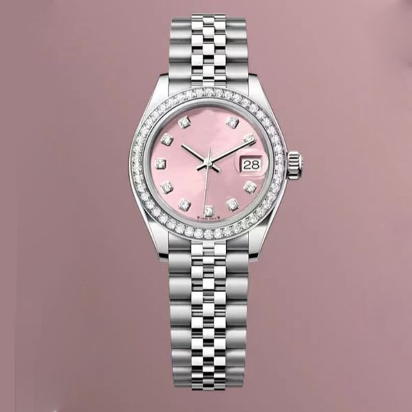 dames bijoux montres ballon cadran 31 taille moyenne diamant lunette dames montre relojes automatiques montres de haute qualité hommes montres mécaniques designer cadran rose