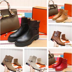 Dames Jump Ankle Boots Luxury Designer Calfskin Boot Leather Sole Laminated Heel Insool Lining Classic Design Top Kwaliteit