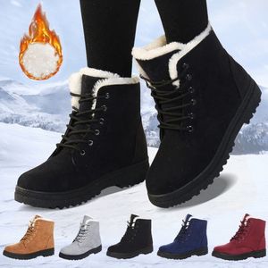 Dames kant 661 Snow Winter Up Boots Vrouw niet-slip pluche bont schoenen houden warme enkel bota's plus maat 35-43 230923 316 884