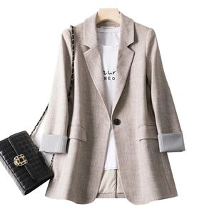 Dames Lange mouw Spring Casual Blazer Nieuwe modebedrijf Plaid Suits Women Work Office Blazer Women Coats Woman Jacket