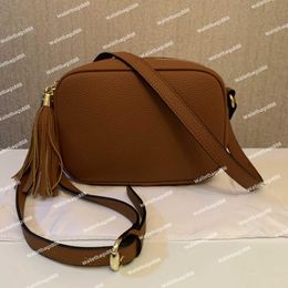 Bolso de diseñador de marca famosa para mujer, bolsos SOHO, borla para mujer, perfil Litchi, bandolera de cuero para mujer, 22 cm, 308364
