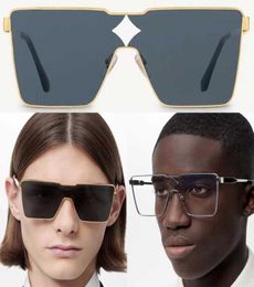 Lunettes de soleil Mmens Cyclone Metal Z1700U Black Lens Gold Metal Frame Men and Womens Designer Verres de mode Taille 5816140 WIT1475774