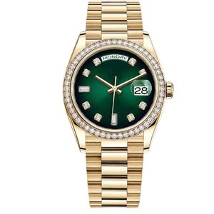Luxury Watch pour femmes montres pour hommes de haute qualité 41 mm 36 mm Mouvement mécanique automatique 904L Bracelet en acier inoxydable visage vert lumineux imperméable montre