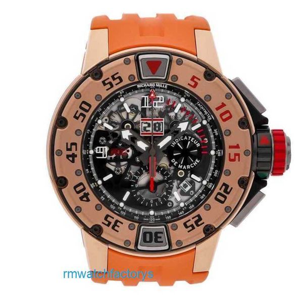 Mouvement des dames RM Wrist Watch RM 032 Flyback Chronograph Diver Auto Gold Men's Watch RG