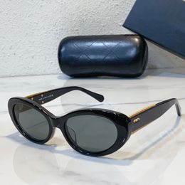 GAFAS DE SOL OVALADAS para mujer Diseñador de marca de lujo Gafas de sol de moda con forma de ojo de gato negro para mujer 5515