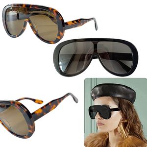 Dames oversized masker zonnebril 1175 schildpad acetaat frame dames designer eyewear la mode stijl zonnebril zonnebril UV400 beschermende bril met fluwelen kast