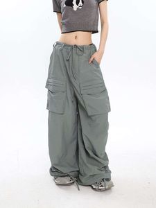 Salopette de sport pour femmes, Parachute Hip Hop Street Spice Girl, avec cordon de serrage, poches, Haruku, ample, décontracté, Y2K