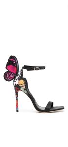 Dames octrooi verzending 2024 gratis leer 10 cm hoge hiel vaste vlinder borduurer Sophia Webster Open teen sandalen kleurrijk