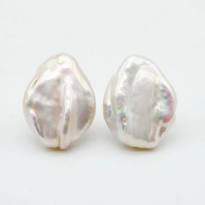 Pendientes de perlas para mujer, aretes de plata natural de gran tamaño, barroco blanco 925, envío gratis para niña 240320