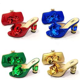 Mesdames Real Leather Summer Sandale 9cm Chunky High Talons en verre Hinaistone Peep-Toes Diamant Slipper avec sac à main ensemble Robe de mariée Chaussures sexy Taille Original Qualité