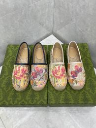 Dames sandalen loafers designer lederen visser stijlvolle geborduurde lage hakken comfortabele platform enkele schoenen