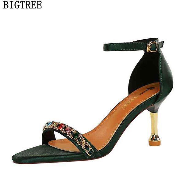 Chaussures et sandales pour dames cristal talons hauts femmes pompes 2022 marque de luxe Mary Jane220513