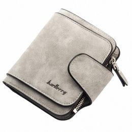 Dames Korte portemonnee Hoge kwaliteit Frosted Pu Leather Trifold Multi-Card Wallet For Women Fi Luxe Zipper Small Coin Purse G4PE#
