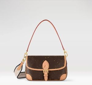 Sac à bandoulière pour femme Marque de luxe Classique Vintage M45985 Cuir véritable Aisselles DIANE Diagonal Polyvalent Sac de grande capacité