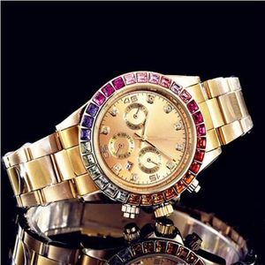 dames vierkante horloges bloem Volledige diamant gouden horloge strass vrouwen Zwitserse Designer automatische polshorloges armband clock253v