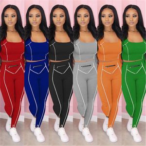 Dames Stripe Sportsets Mode Trend Effen Kleur Lange Mouw Zipper Tops Broek Suits Designer Vrouwelijke Winter Nieuwe Casual Slanke Trainingspakken