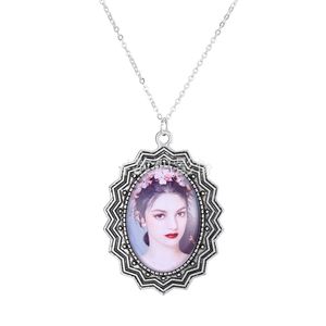 Dames Sublimation Blanc Collier Bijoux DIY Femmes Transfert Thermique Impression Argent Placage Alliage De Mode Pendentifs Colliers 7 5mk J2