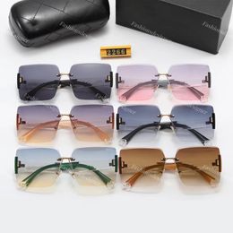 Gafas de sol para mujer, gafas de sol de diseñador, gafas de sol cuadradas sin montura, gafas de sol clásicas de marca de tendencia, gafas de sol para mujer, letras, templos, gafas de playa informales, venta al por mayor