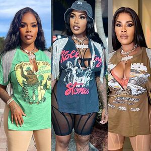 Hauts pour dames t-shirt décontracté à manches courtes col en V profond motif gland femmes Streetwear t-shirts