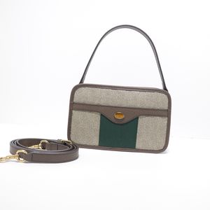 Dames fourre-tout sacs à bandoulière mode classique rétro fondateur rabat sac à main bandoulière ruban rouge et vert 22 cm mini sac équestre 598130 G18