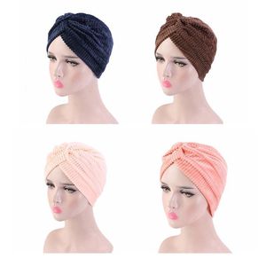 Chapeau Turban pour femmes, chapeau musulman en velours côtelé, coiffure musulmane, Bonnet Turban