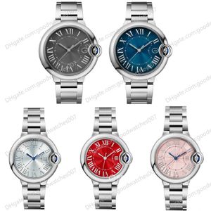 Reloj para mujer, mecánico automático, 33 mm, esfera roja, 40 mm, reloj para hombre WSBB0060, correa de cuero, relojes 242l