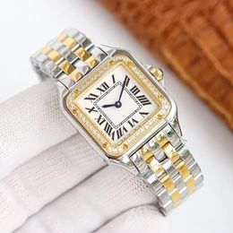 Relojes de la marca Ladies Relojes Correa de acero de acero inoxidable de alta calidad 27 mm Lifetime impermeable dama de San Valentín Regalo Fashion Fashion Diamond Pink Womwatches Wristwatches Diseño