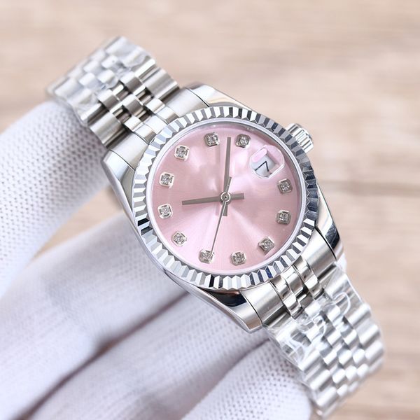 Reloj para mujer Relojes mecánicos completamente automáticos 31 mm 28 mm Correa de acero inoxidable Reloj de pulsera con diamantes Diseño impermeable Montre de luxe Relojes de pulsera Regalo