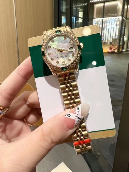 Dames montre de luxe mode montre à quartz 28mm bracelet en acier inoxydable diamant montre étanche conception Montre de luxe montre cadeau