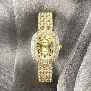 Dames Kijken Niche high-end Romeinse ovale diamanten armband Watch Quartz