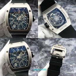 Dameshorloge RM Horloge Nieuwste Horloge RM023 Skeleton Dial Heren Mechanisch Horloge Vat Datumweergave Titanium