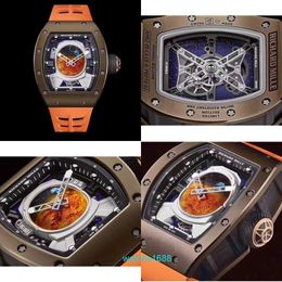 Reloj para mujer RM Watch Último reloj RM52-05 Movimiento automático suizo Espejo de zafiro Correa de caucho importada